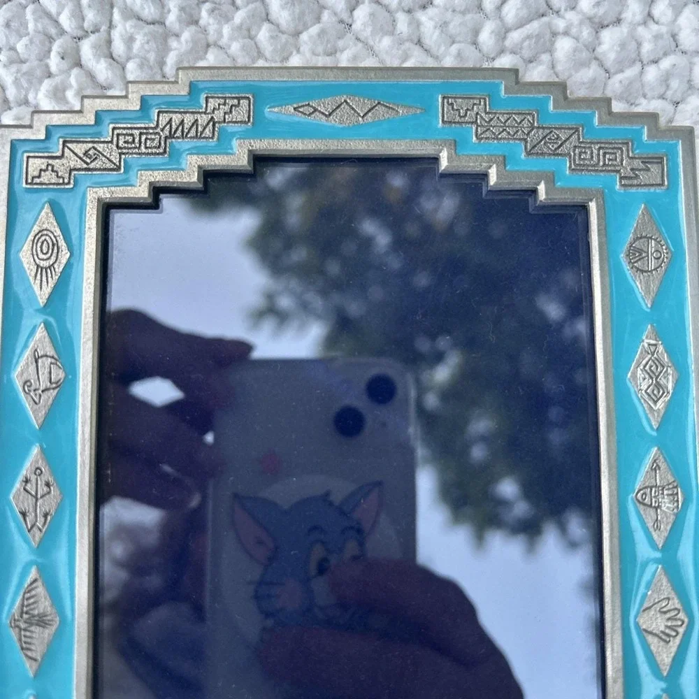 Heritage Metalworks Fine Pewter Turquoise Enamel Southwestern Photo Frame 1310